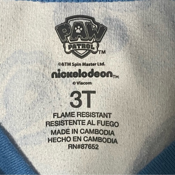 Nickelodeon Paw Patrol blue footie pajamas size 3T - Picture 4 of 4